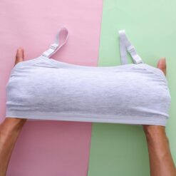 Áo lá học sinh áo lót nữ sinh thời kì phát triển, một mảnh cúp cố định, chống lồi, không gọng, có nấc tùẏ chỉnh độ dài chất liệu cotton thoáng mát dễ chịu